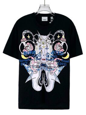 J30763 Burberry Black Montage Print Cotton T-Shirt Size XXXS